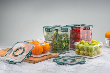 Dimazofly Air Tight Container For Kitchen Storage Container | BPA- Free, Multipurpose Fridge Storage Airtight Containers Set With Time Keeping Feature (1400ml)