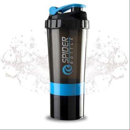 Dimazofly Spider Gym Shaker Bottle, Shakers for Protein Shake 500 Ml with 2 Storage Compartment Gym protein shaker for workout (Pack Of 1)