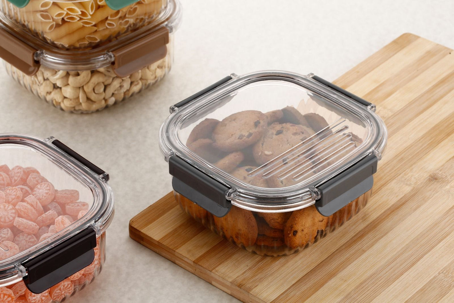 Dimazofly Crystela Food Storage Container for Fridge, BPA Free Airtight Plastic Container for Kitchen - 800ml, Transparent (Pack of 1)
