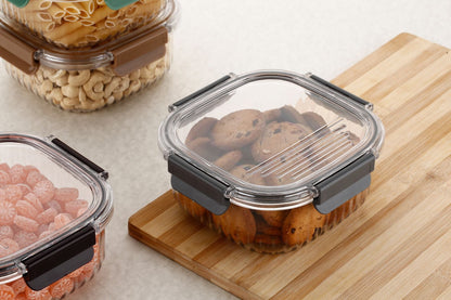Dimazofly Crystela Food Storage Container for Fridge, BPA Free Airtight Plastic Container for Kitchen - 800ml, Transparent (Pack of 1)