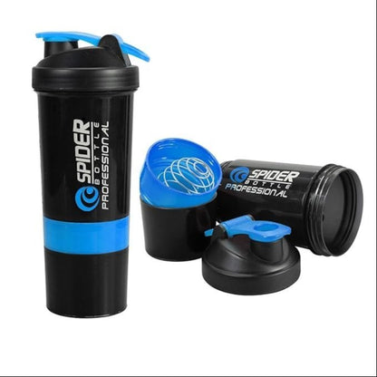 Dimazofly Spider Gym Shaker Bottle, Shakers for Protein Shake 500 Ml with 2 Storage Compartment Gym protein shaker for workout (Pack Of 1)