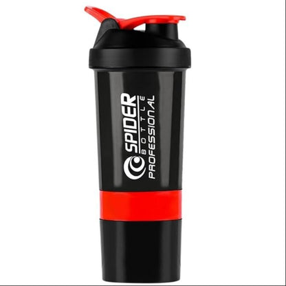 Dimazofly Spider Gym Shaker Bottle, Shakers for Protein Shake 500 Ml with 2 Storage Compartment Gym protein shaker for workout (Pack Of 1)
