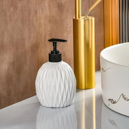 Dimazofly Diamond Soap Dispenser for Kitchen | Soap Dispenser for Bathroom Wash Basin | Handwash Dispenser Bottle | Liquid Soap Holder | Durable Ceramic