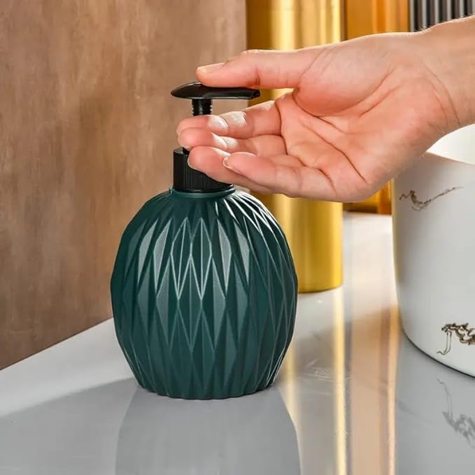 Dimazofly Diamond Soap Dispenser for Kitchen | Soap Dispenser for Bathroom Wash Basin | Handwash Dispenser Bottle | Liquid Soap Holder | Durable Ceramic