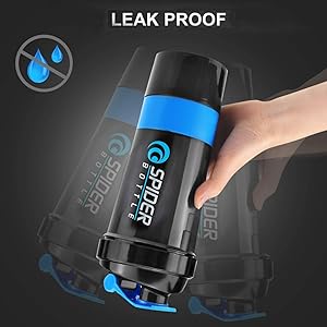 Dimazofly Spider Gym Shaker Bottle, Shakers for Protein Shake 500 Ml with 2 Storage Compartment Gym protein shaker for workout (Pack Of 1)
