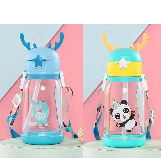 Dimazo Children Bottle Sip With Fun for Kids with Straw & Strap | BPA-Free, Leak-Proof Sipper Bottle for School( 750ml)