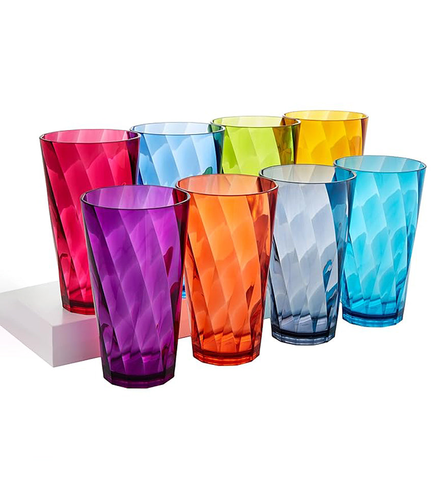 Payal Glass |Plastic Glasses Multicolor |Set Of 8 Pcs |Unbreakable |Use Water, Juice, Soda