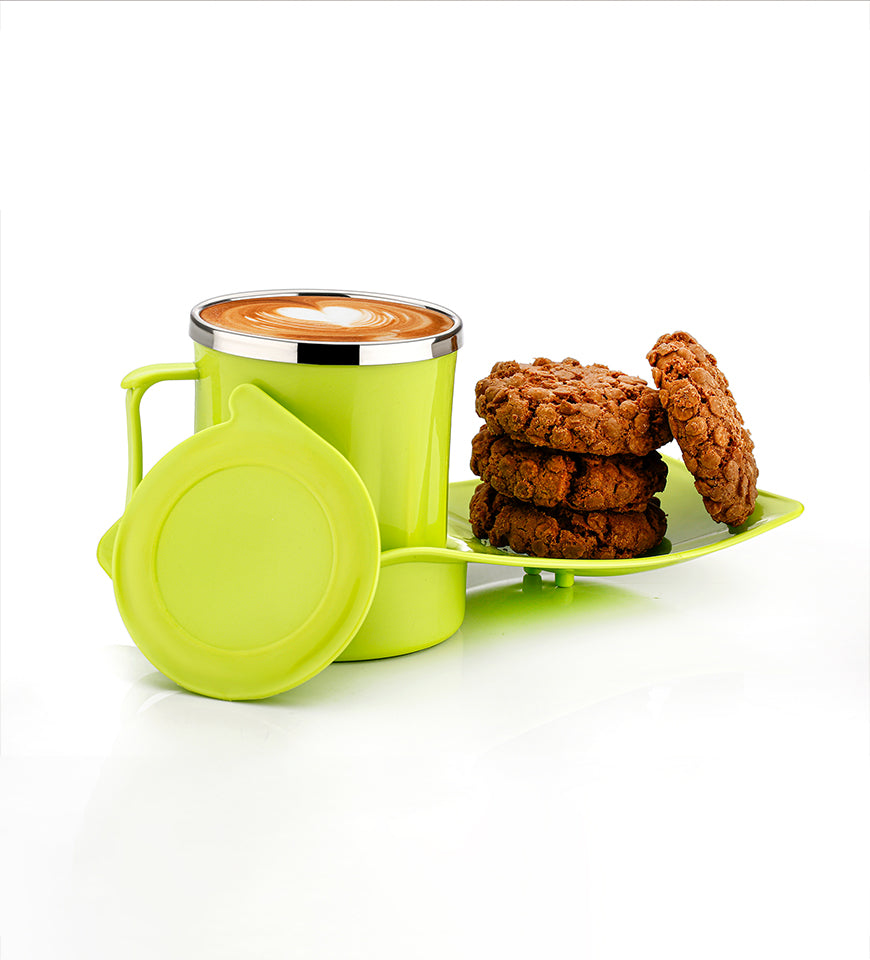 Green Mug With Tray