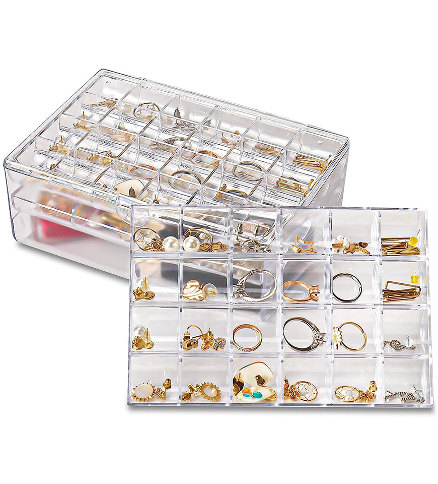 Plastic Jewelry Box |Use For Women & Kids |Unbreakable & Transparent |Multiple Things to Store