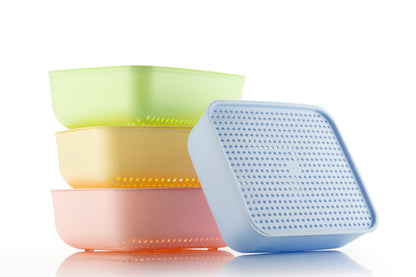 Dimazofly Multi Storage Basket With Lid | BPA Free Plastic Containers for Storage Set for Air Tight Container Set of 4